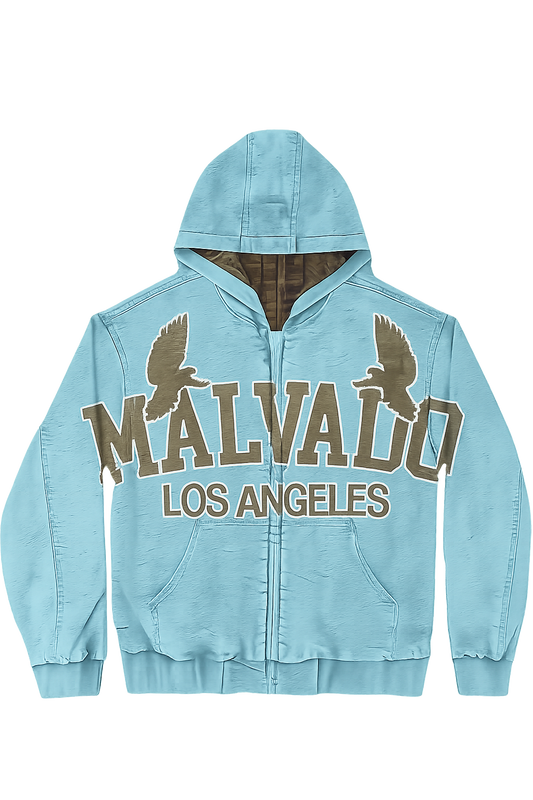 Malvado "babyblue" Vintage Denim Hoodie Jacket