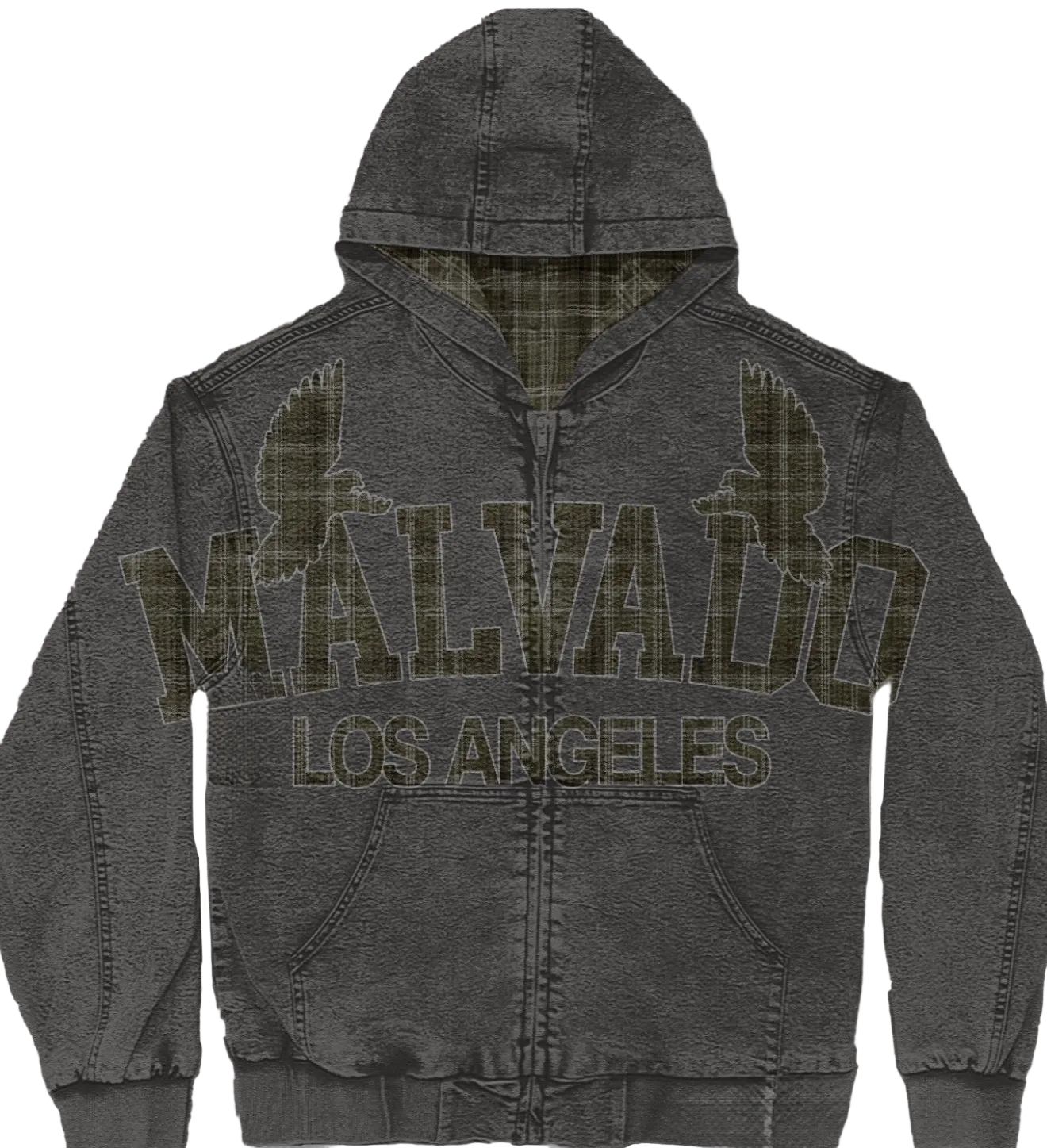 Malvado "NightFall" Vintage Denim Hoodie Jacket