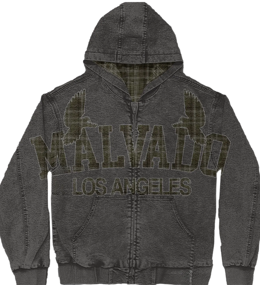 Malvado "NightFall" Vintage Denim Hoodie Jacket